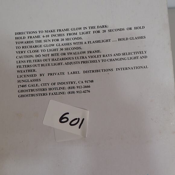 1989 Ghostbusters 2 Glow in the Dark Ghostglasses (Vintage) Rubber Frame NIB - Picture 8 of 8